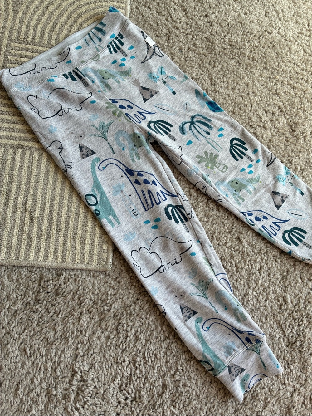 Loulou Lollipop Tencel Toddler Leggings - Light Gray with Teal Accents
